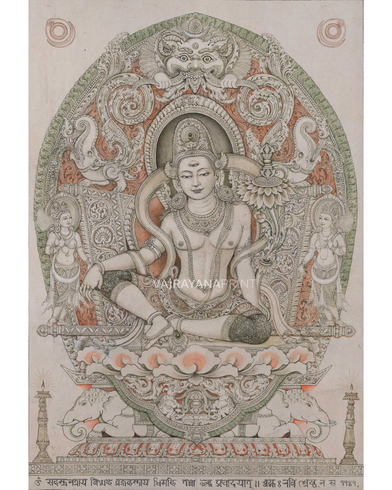 High-Quality Giclee Print Of Indra Deity 