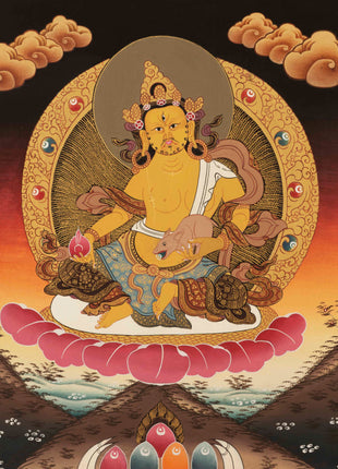 Jambhala Thangka | Traditional Tibetan Art | Wall Decor Painting