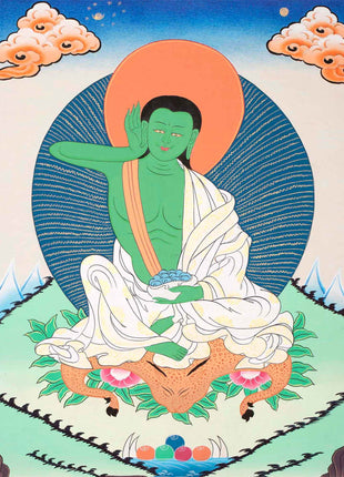 Jetsun Milarepa Thangka |  Wall Decoration Painting | Spiritual Art for Meditation and Good Luck