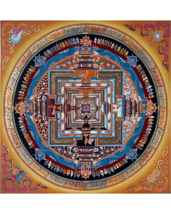 Kalachakra Mandala Thangka | Traditional Tibetan Artwork | Wall Decors