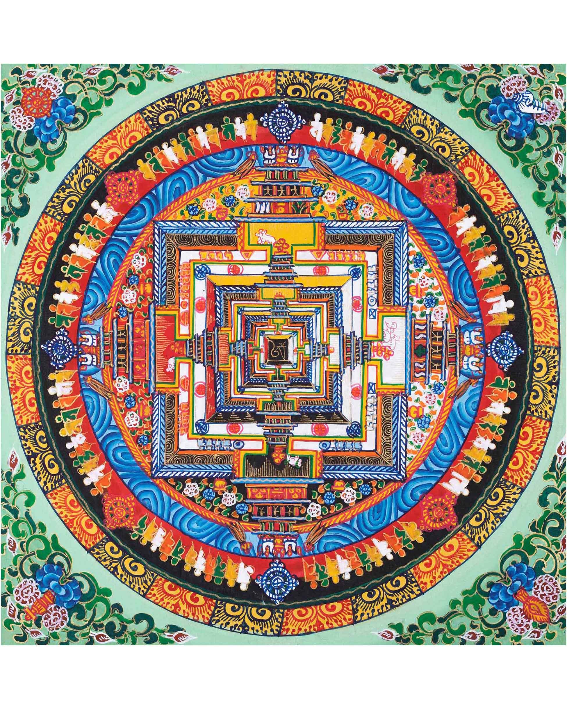 Kalachakra Mandala Thangka | Wheel Of Life Mandala | Wall Hanging Decoration