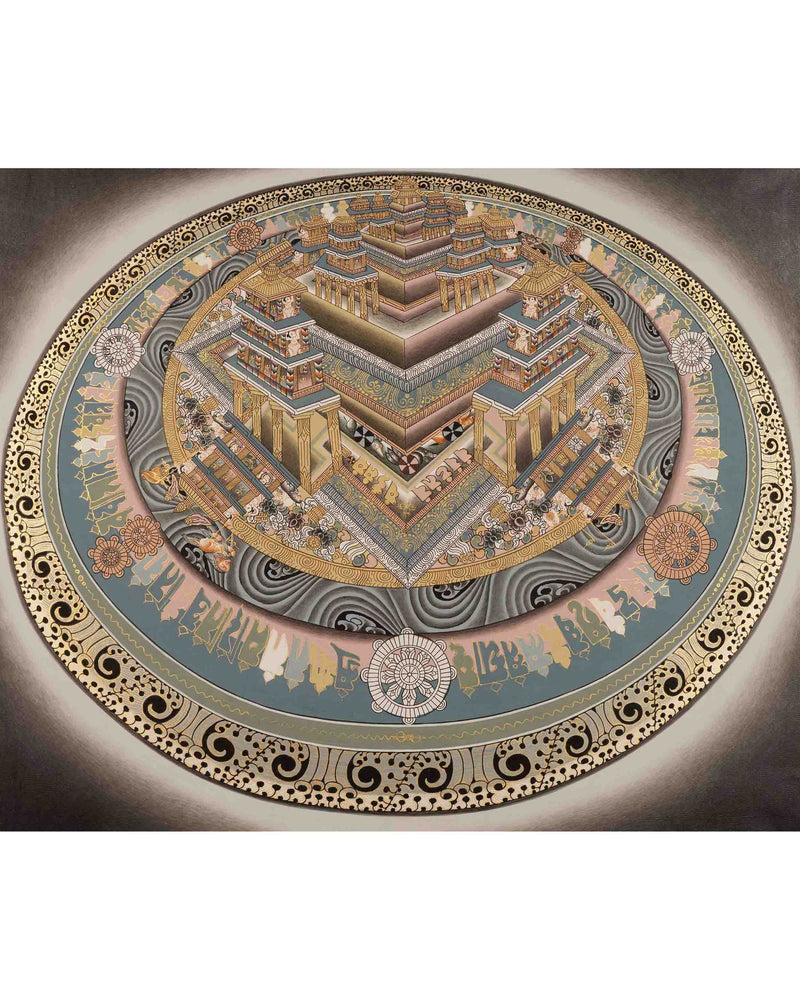 Kalachakra Palace Mandala | Handpainted 3D Art | Wall Hanging Decoration
