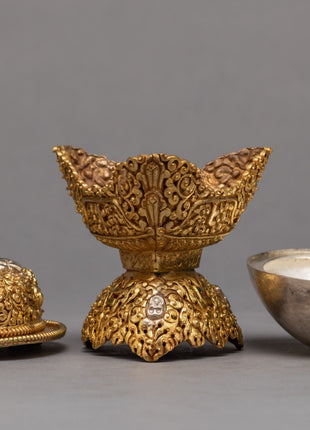 Gold Plated Kapala Set | Buddhist Ritual Items