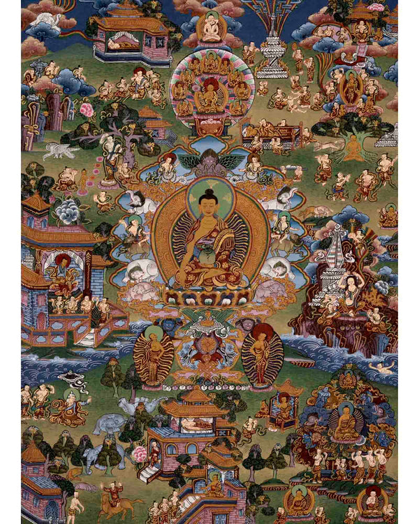 Life Story Of Buddha | Traditional Tibetan Thangka | Wall Decors