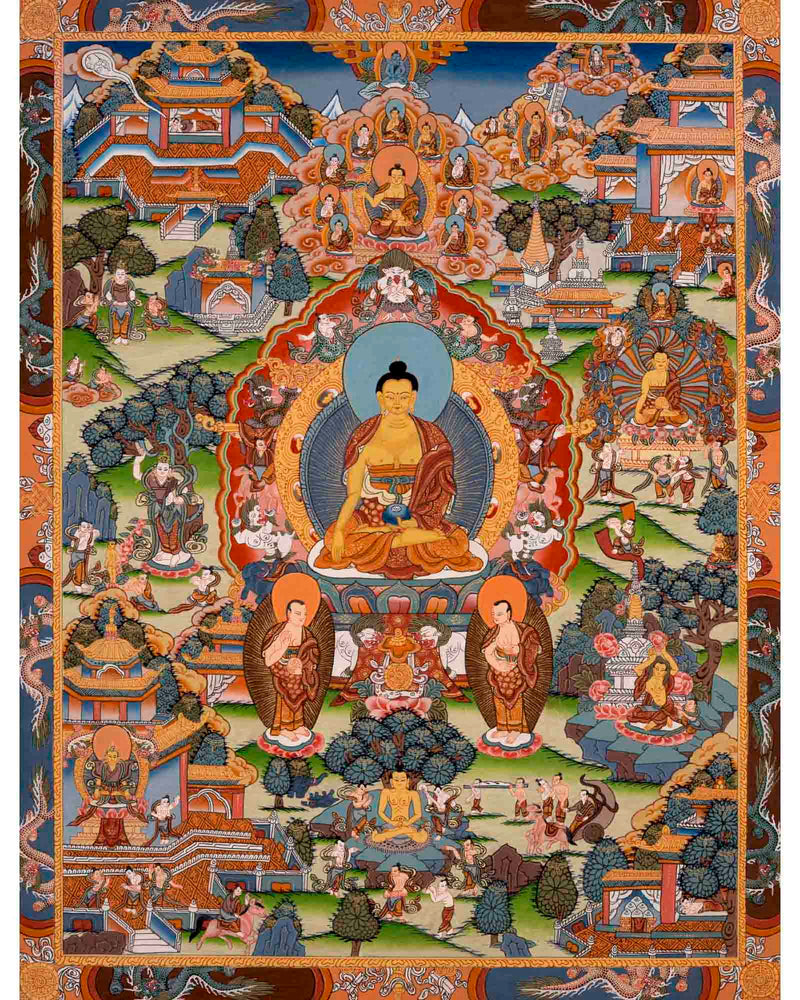 Life Story Of Gautam Buddha | Traditional Thangka Art | Wall Decors