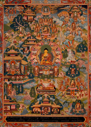 Life Story Of Shakyamuni Buddha | Traditional Tibetan Thangka | Wall Decors