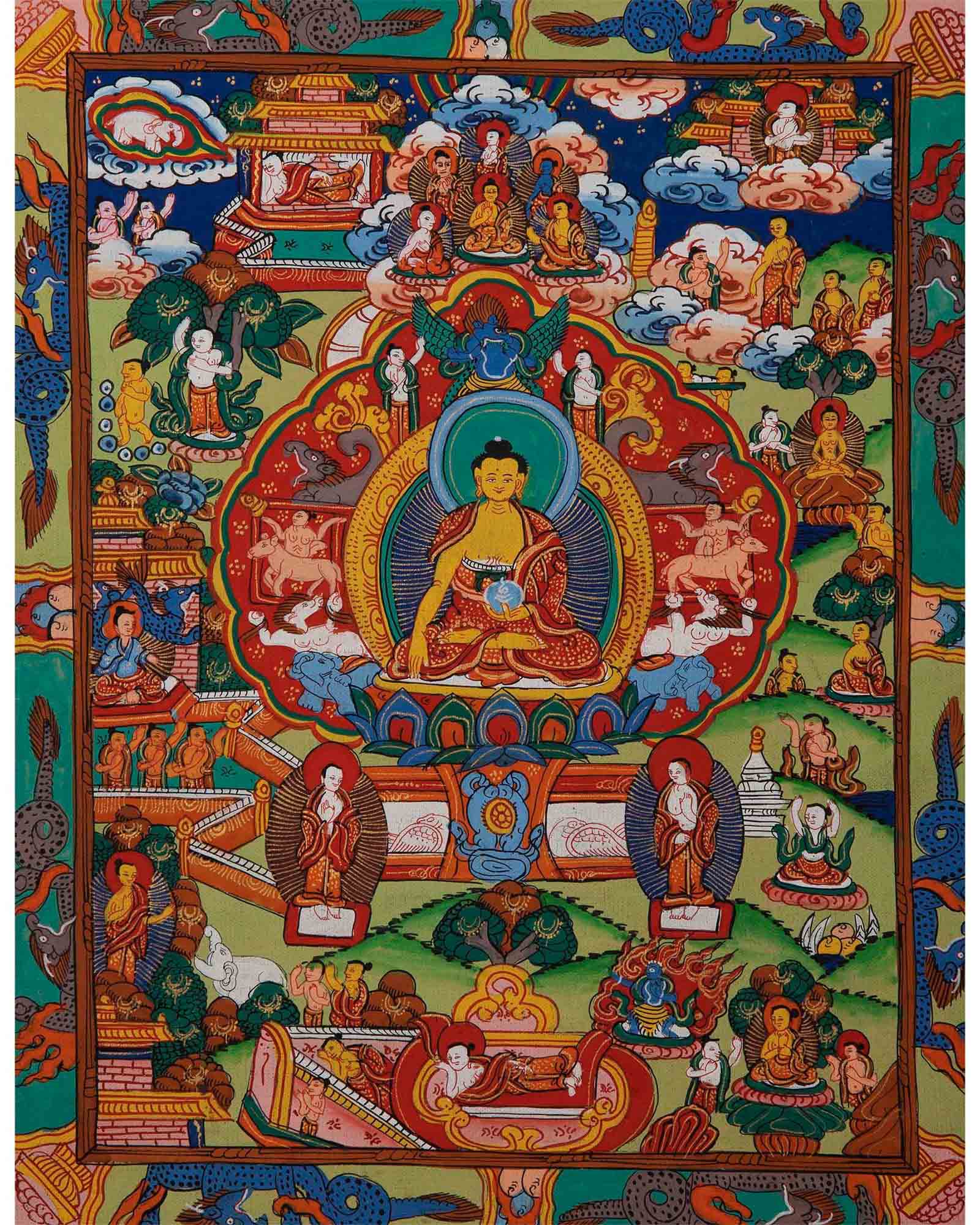 Life Story of The Tathagata | Shakyamuni Buddha Thangka