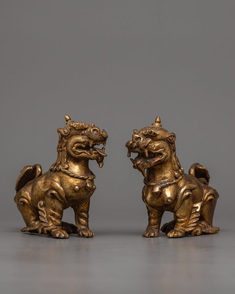 Copper Lion Set statue