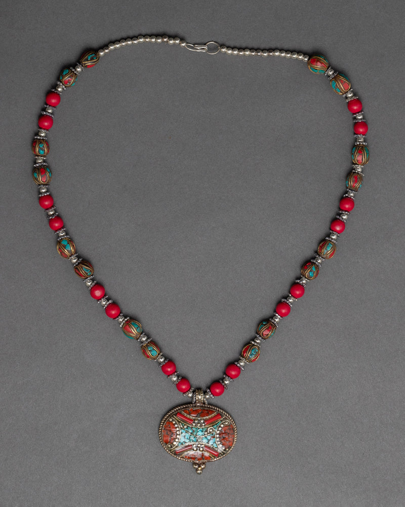 Tibetan Charm Necklace | Buddhist Locket
