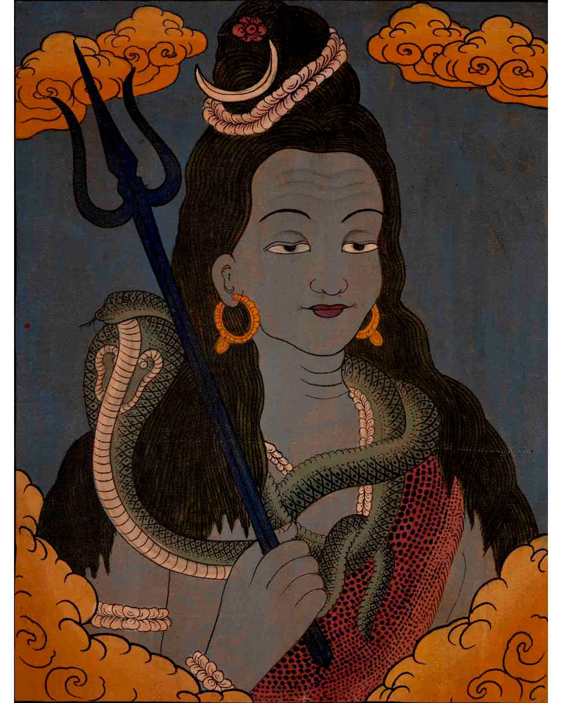 Lord Shiva Thangka | Religious Handpainted Art | Wall Decors