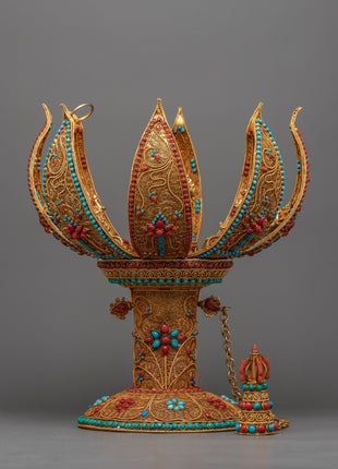 Deity Copper Mandala Lotus Flower