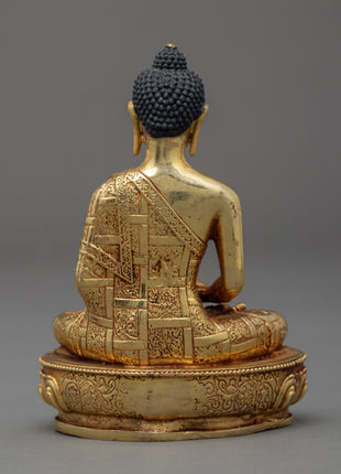 Gold Amitabha Buddha Statue | Traditional Buddhist Sculpture
