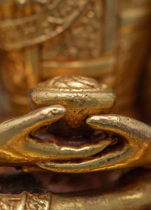 Gold Amitabha Buddha Statue | Traditional Buddhist Sculpture