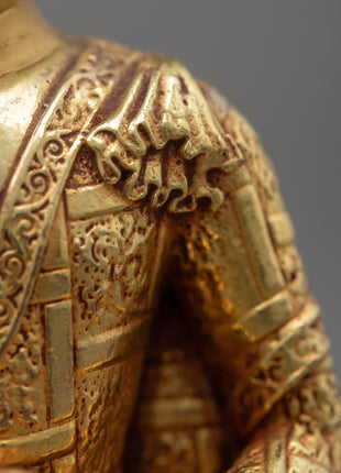 Gold Amitabha Buddha Statue | Traditional Buddhist Sculpture