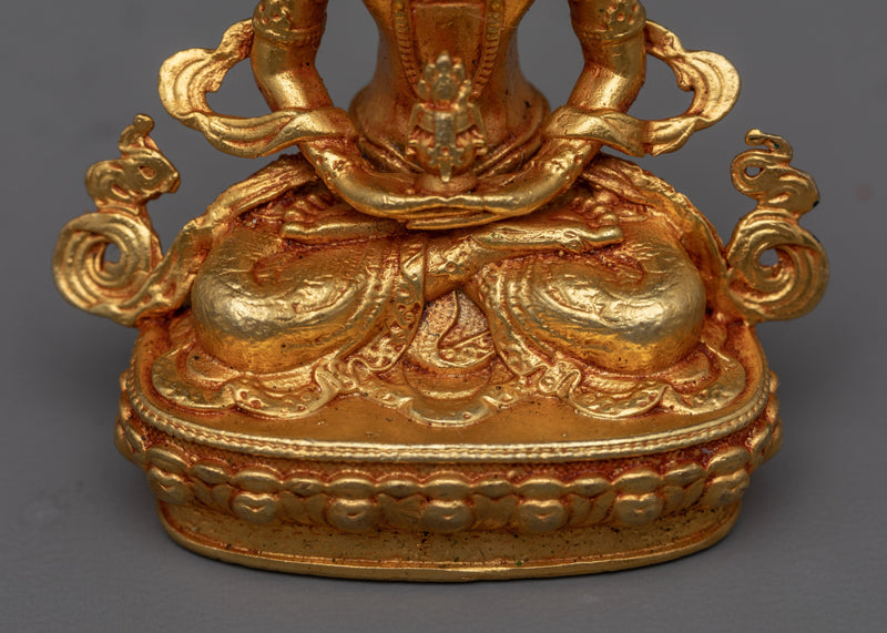 Amitayus Statue Gilded in Gold | Lord of Boundless Life, Amitayus Buddha