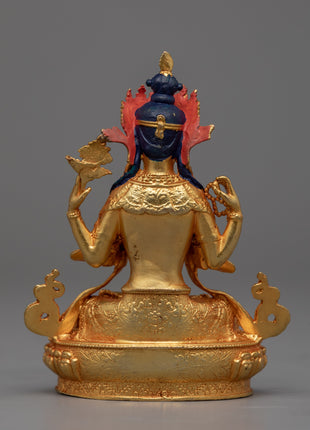 Miniature Chenrezig Sculpture | Buddhist Compassionate Bodhisattva