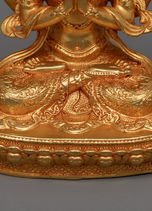 Miniature Chenrezig Sculpture | Buddhist Compassionate Bodhisattva