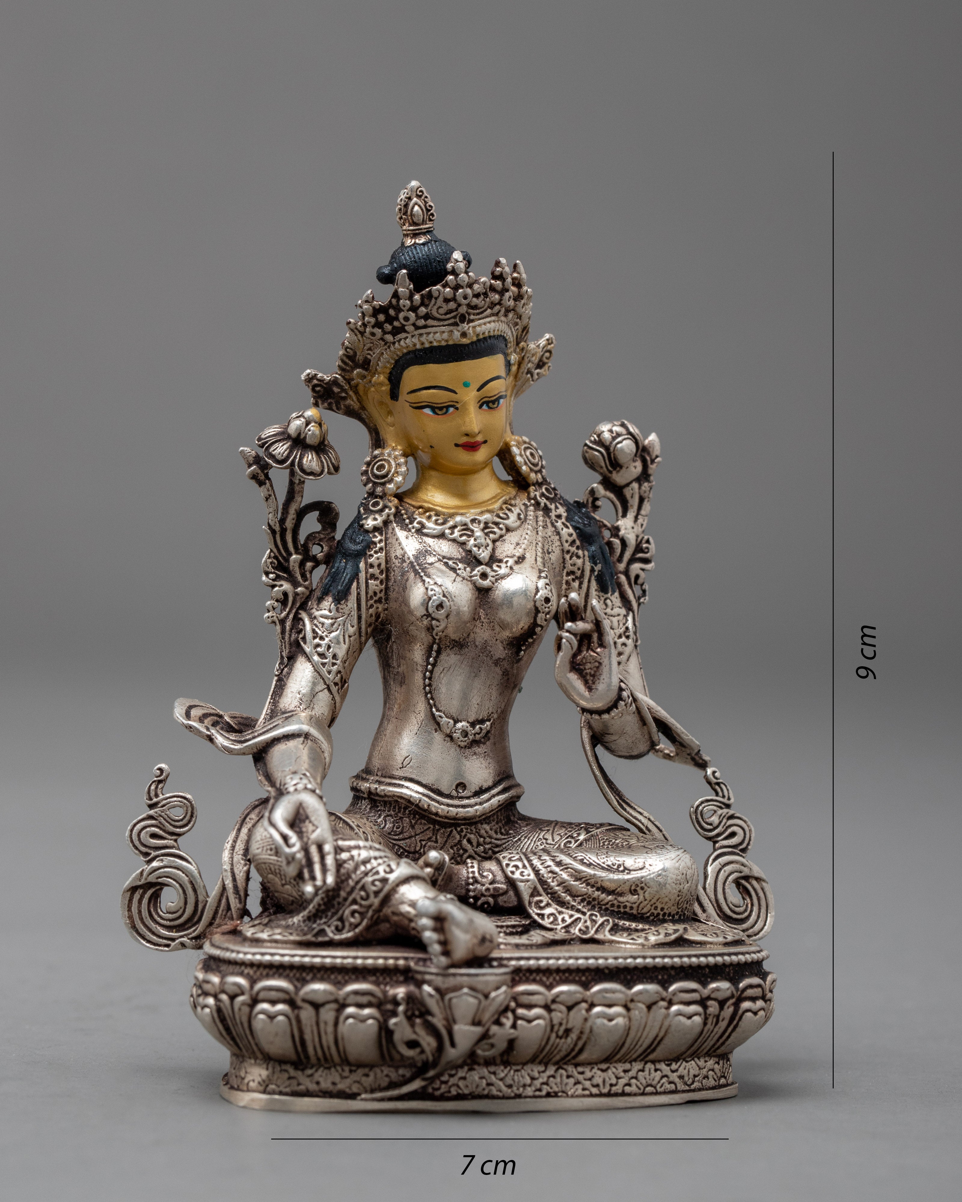 Miniature Green Tara Statue | Tibetan Buddhist Art