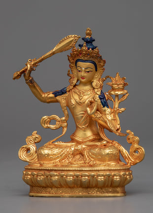 Mini Manjushri Sculpture | Bodhisattva Wisdom Deity
