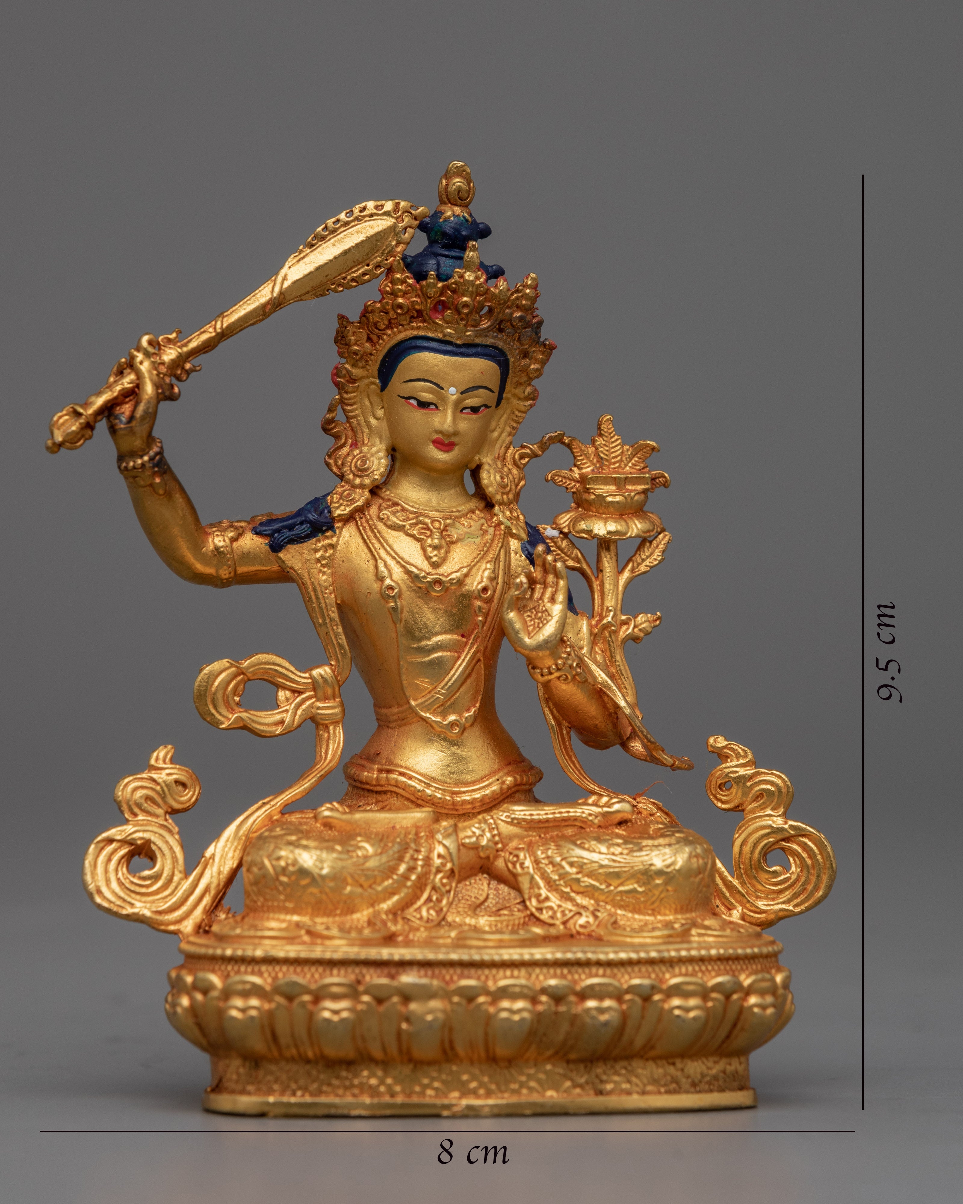 Mini Manjushri Sculpture | Bodhisattva Wisdom Deity