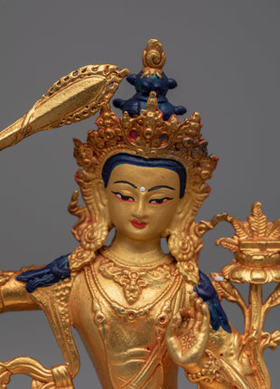 Mini Manjushri Sculpture | Bodhisattva Wisdom Deity