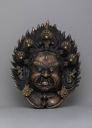 Wrathful Deity Mahakala Face Statue