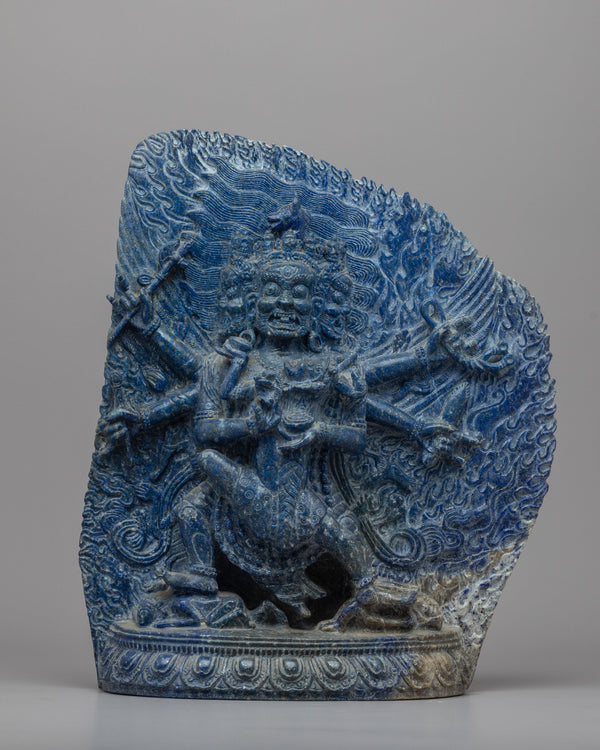 Lapis Lazuli Statue | 6 Armed Mahakala Sculpture