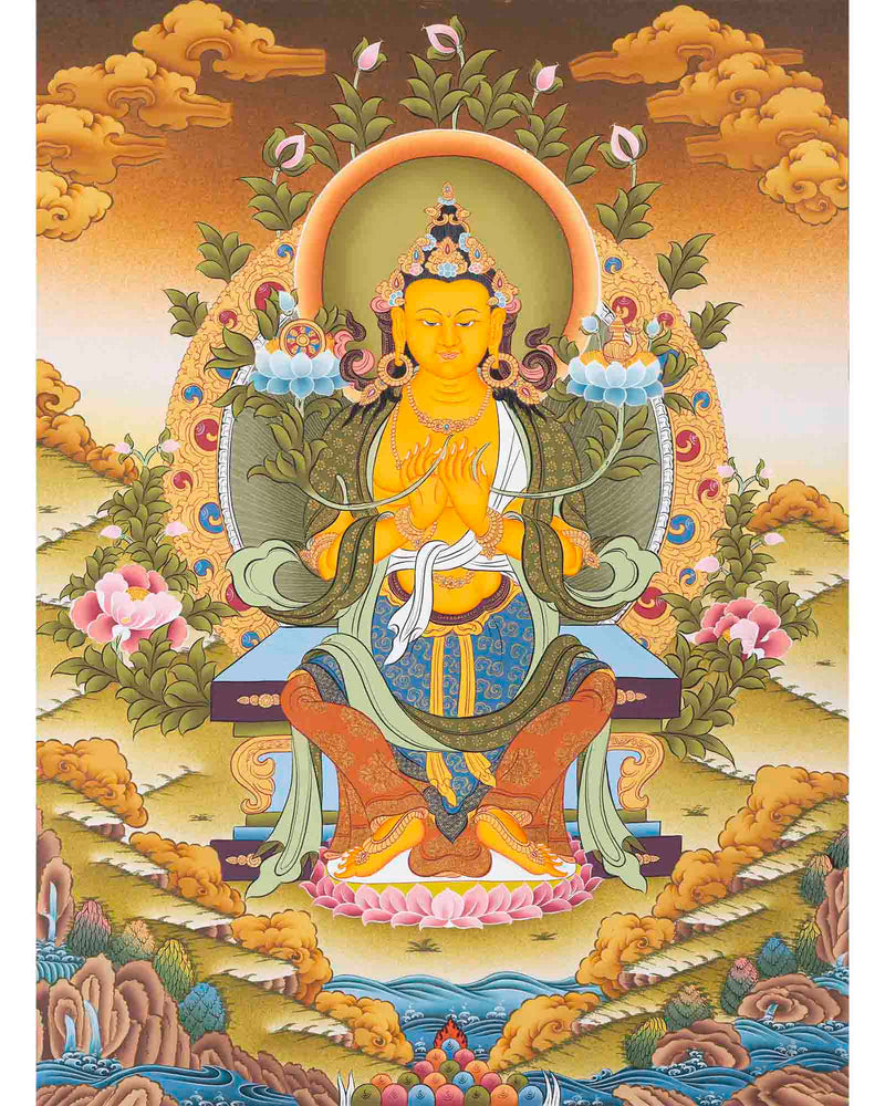 Maitreya Buddha Thangka | Religious Buddhist Art | Wall Decors