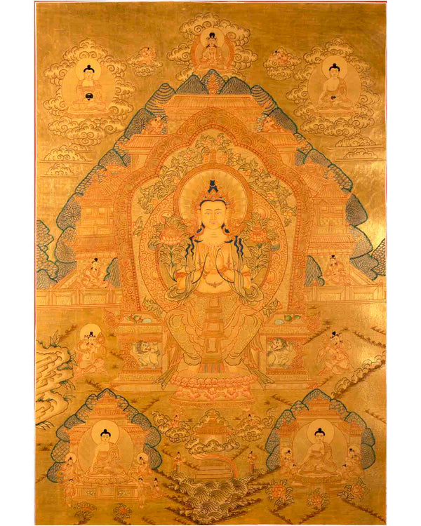 Maitreya Buddha Thangka | Religious Buddhist Painting