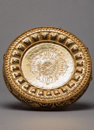 Handcarved Mandala Set | Religious Artifacts | Gold Plated Mandala Set