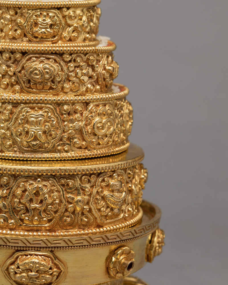 Gold Plated Mandala Set | Rice Offering Set | Buddhist Ritual Items