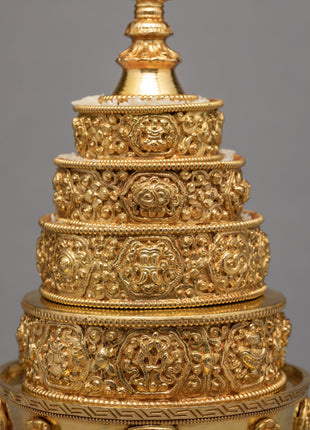 Gold Plated Mandala Set | Rice Offering Set | Buddhist Ritual Items