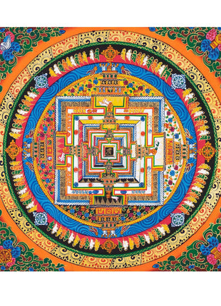 Mandala Art Thangka | Buddhist Kalachakra Mandala | Wall Hanging Decoration