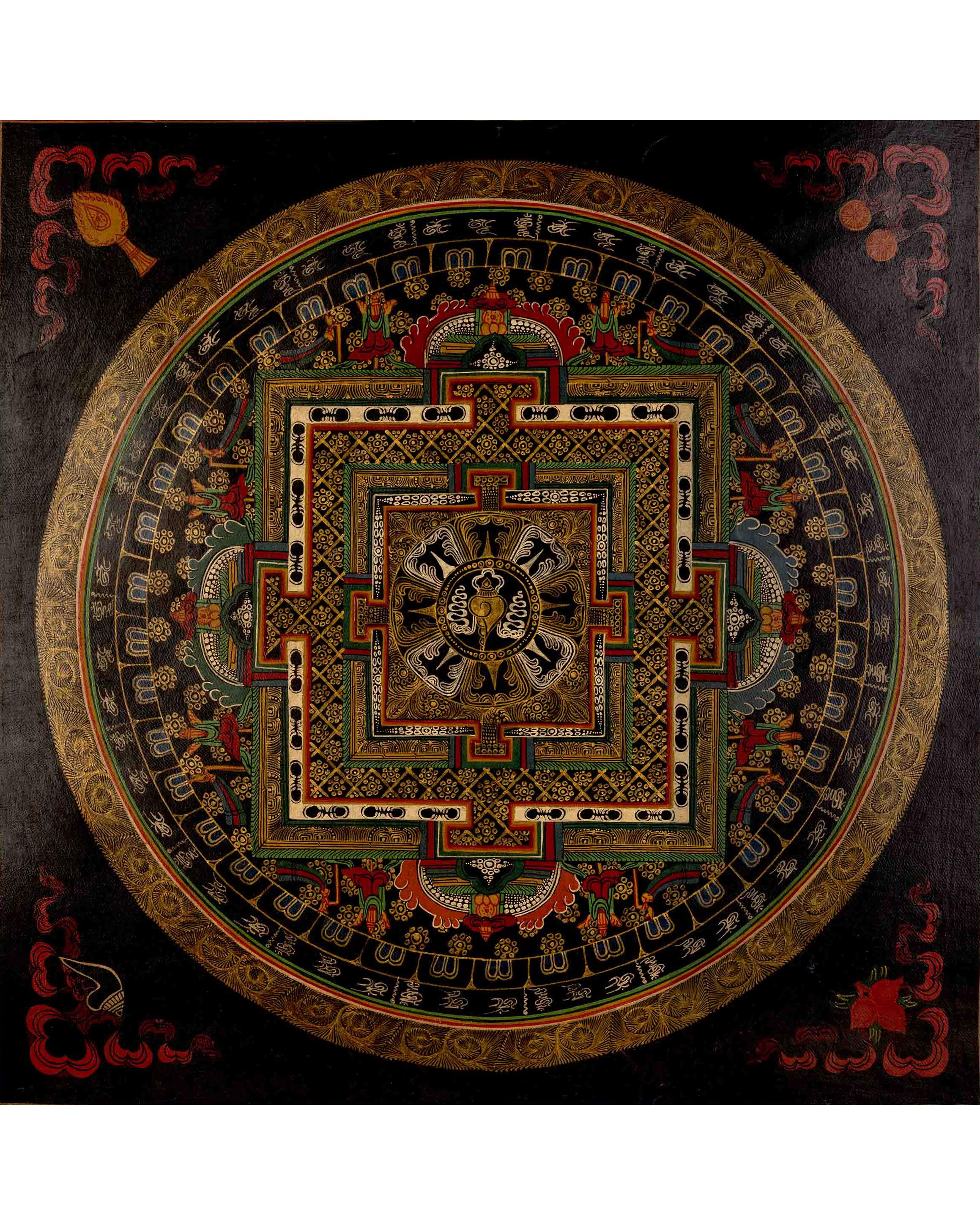 Sankha Mandala Thangka | Hand-Painted Wall Decor Art
