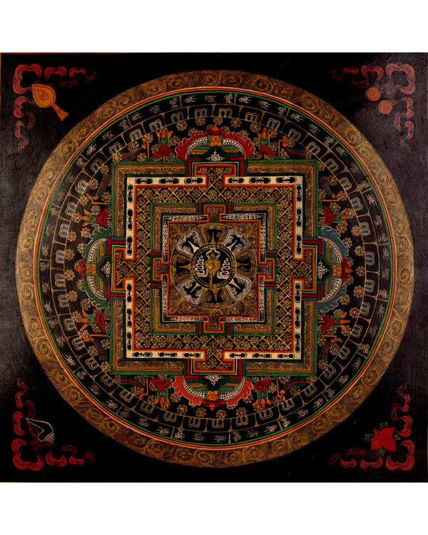 Sankha Mandala Thangka | Hand-Painted Wall Decor Art