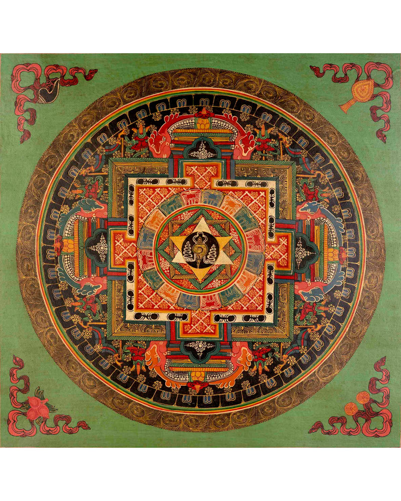 Oil Varnished Sankha Mandala Thangka | Zen Buddhism