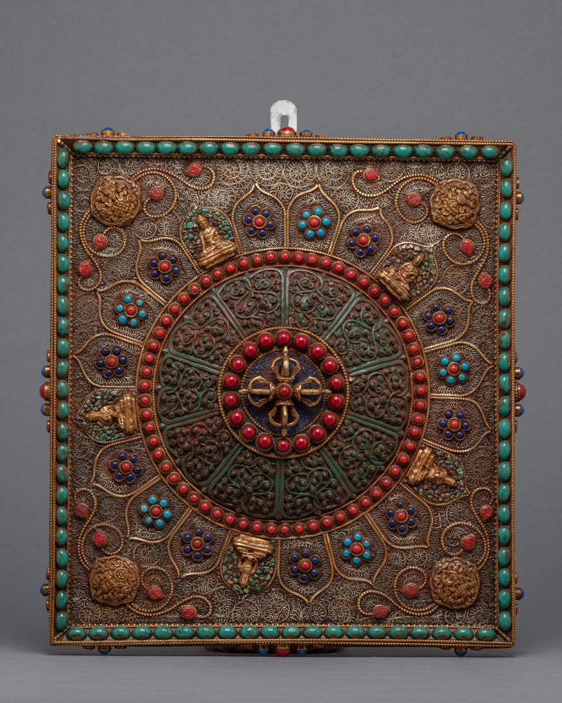 Rectangle Mandala Art | Gemstones Embedded