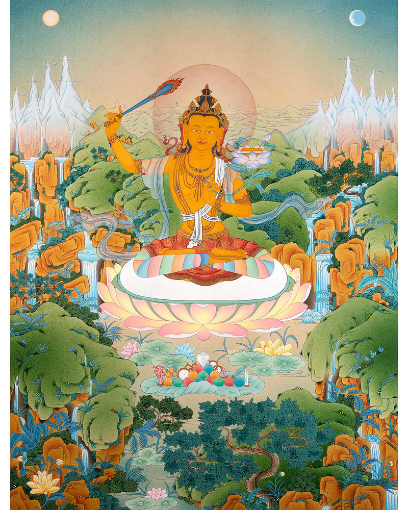 Manjushri thangka tibetan art