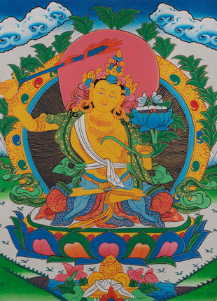 Manjushree Bodhisattva Thangka | God of Divine Wisdom
