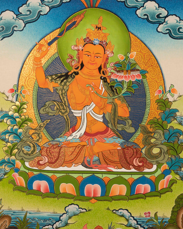 Manjushree Bodhisattva Thangka | Tibetan Wall Decor