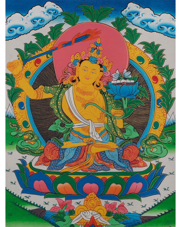 Manjushree Bodhisattva Thangka | God of Divine Wisdom