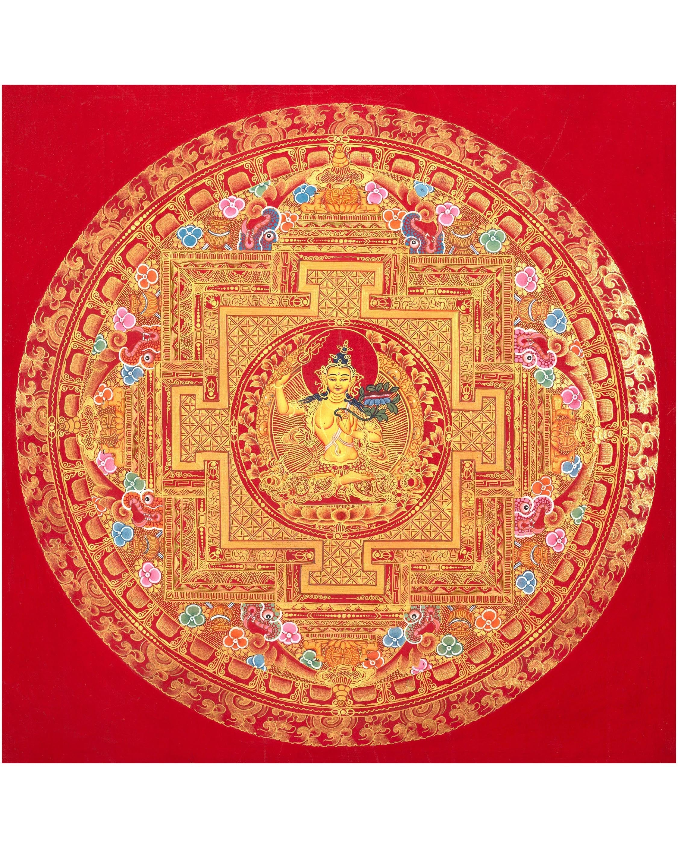 Manjushree Mandala | Traditional Bodhisattva Thangka