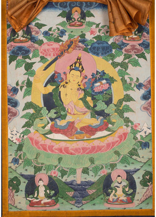 Manjushree Thangka | Vintage Thangka painting
