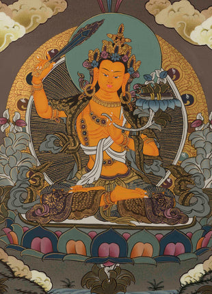 Manjushree Thangka Painting | Buddhist Wall Hanging