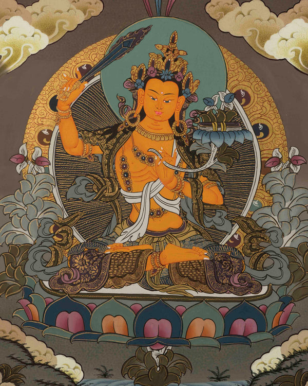 Manjushree Thangka Painting | Buddhist Wall Hanging