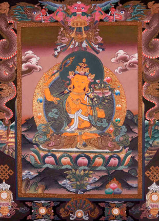 Manjushree Thangka Painting | Traditional Tibetan Art | Wall Decors
