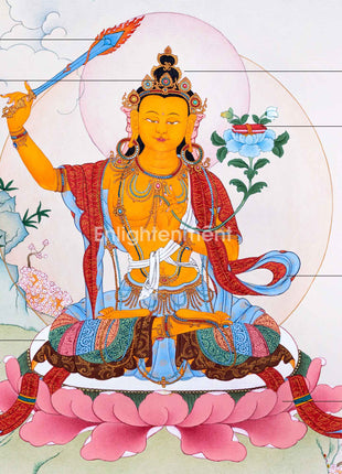 Traditionally Hand-Painted Manjushree Buddha Thangka | The Bodhisattva Of Wisdom Art For Daily Practice