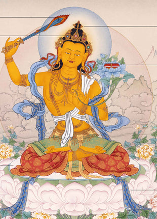 Manjushri Thangka, Traditional Karma Gadri Thangka Art