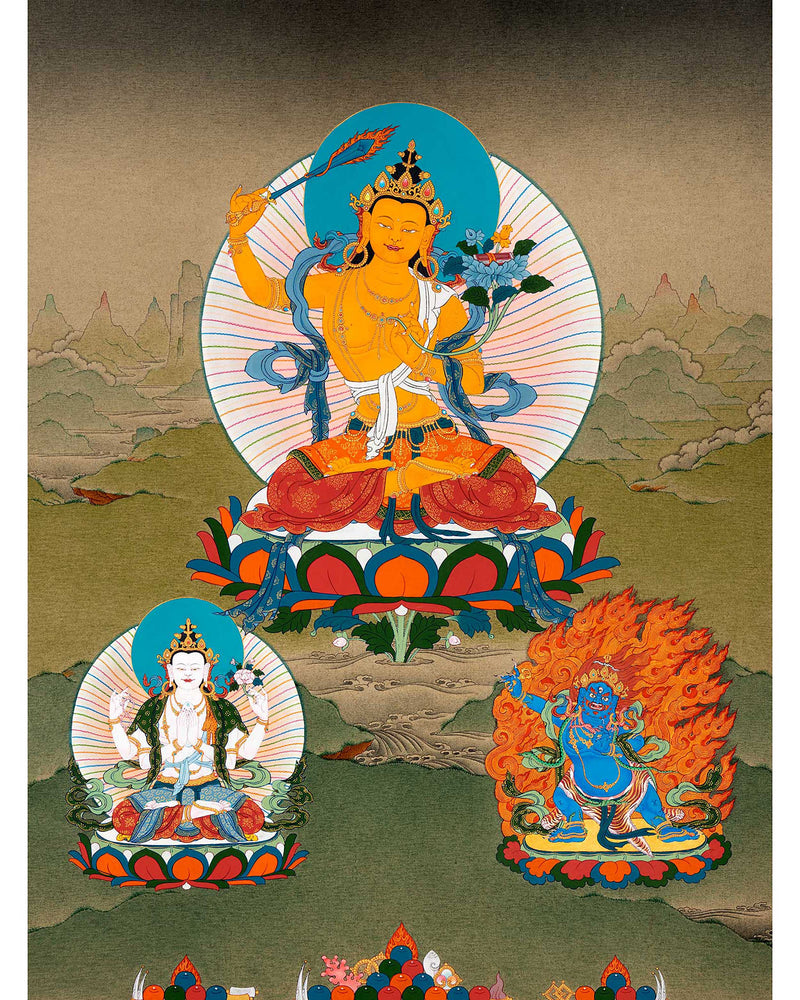 Manjushri Art Chenrezig Vajrapani