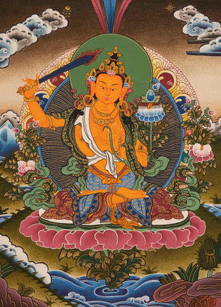 Manjushri Deity Thangka | Wall Hanging Decors